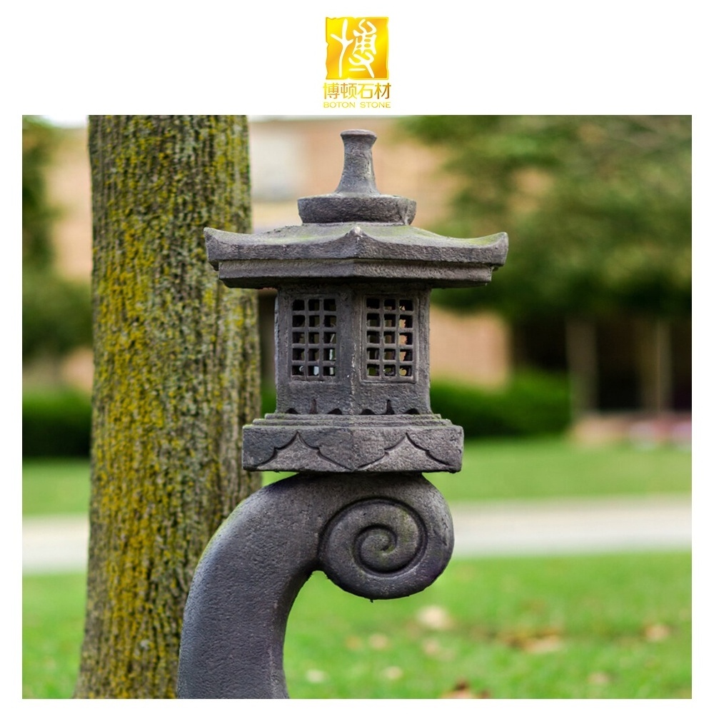 BOTON STONE Natural Marble Statue Outdoor Garden Decor Lamp Sculpture Japanese Garden Stone Lantern