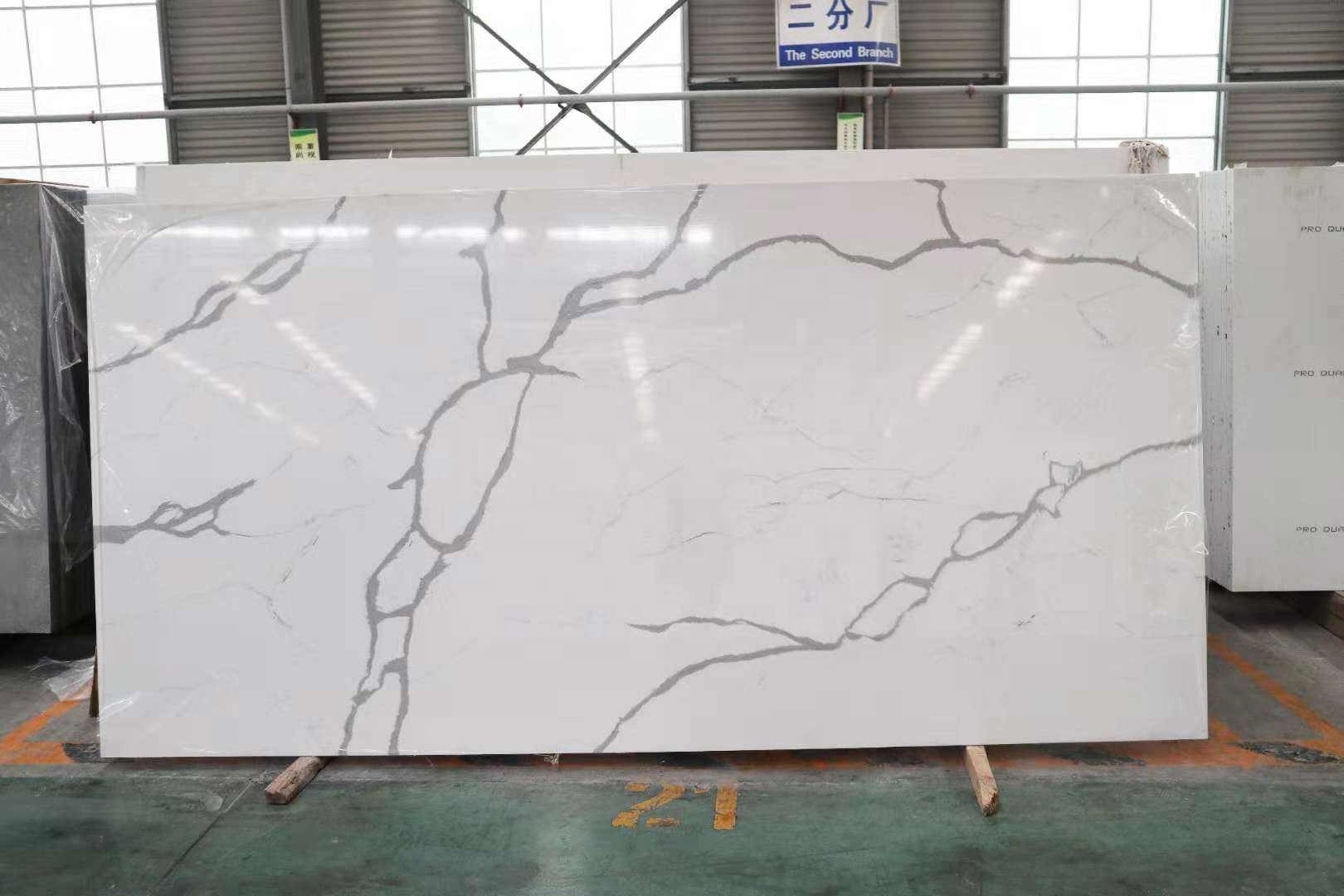 BOTON STONE Calacatta Quartz Wholesale Artificial Stone Marble White Artificial Quartz Stone Calacatta  for Kitchen Countertop