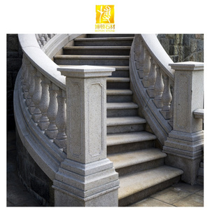 BOTON STONE Wholesale Outdoor Step Flamed Polished Stair Handrail Natural Granite Stone Balusters Granite Balusters