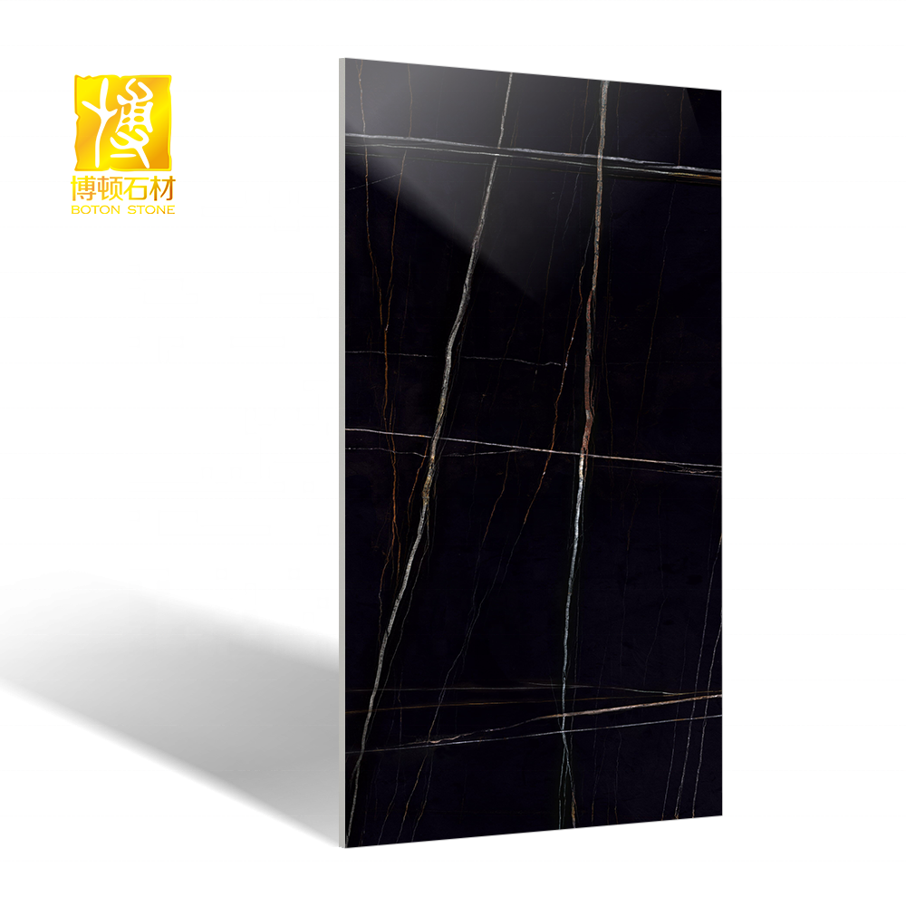 BOTON STONE Stair Matt 600x600 Well Designed Black Vitrified Tiles Interior Wall Polished Finish Porcelain Slab