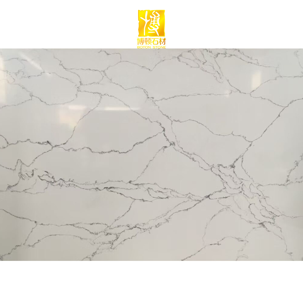 BOTON STONE Artificia Calacatta Quartz Slabs Large Inventory Bathroom Shower Surround Walls