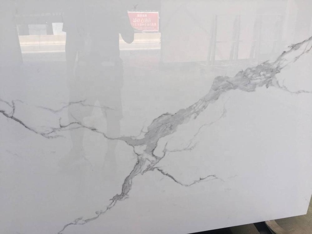 BOTON STONE Wholesale Price Polished Table Top White Calacatta Quartz Tiles Artificial Stone Countertops Slabs