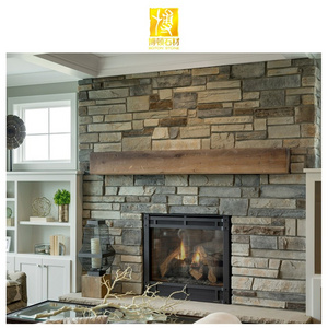 BOTON STONE Cultural Stone Slate Cladding Veneer Natural Surround Fireplace Mantel Fireplace Outdoor