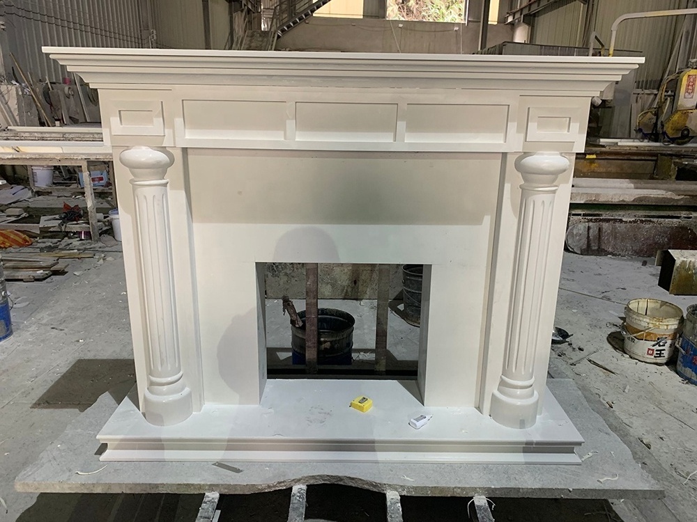 BOTON STONE Indoor Home Decoration Marble Stone Mantel Marble Fireplace Surround Fireplace