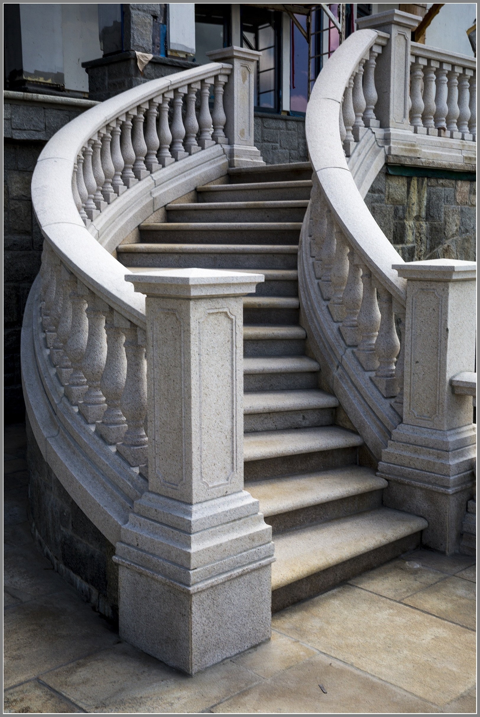 BOTON STONE Wholesale Outdoor Step Flamed Polished Stair Handrail Natural Granite Stone Balusters Granite Balusters