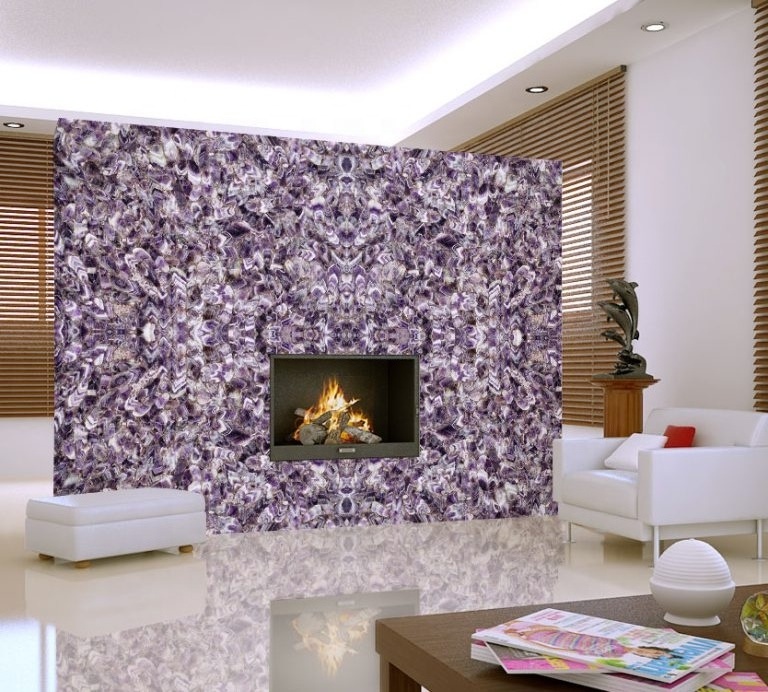 BOTON STONE Amethyst Quartz Stone Slabs Decorative Ceiling Tiles Kitchen Countertop Table Top Amethyst Stone Slabs