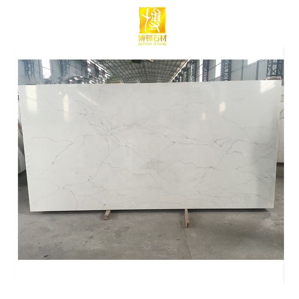 BOTON STONE Calacatta Quartz Wholesale Artificial Stone Marble White Artificial Quartz Stone Calacatta  for Kitchen Countertop