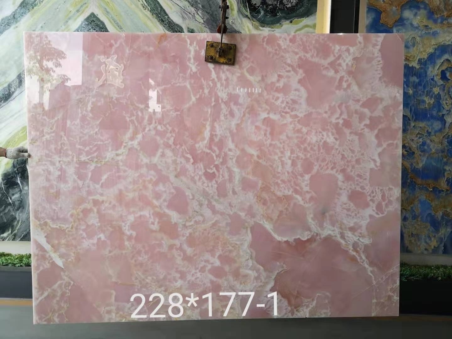 BOTON STONE Natural Stone Customized Size TV Background Wall Decoration Marble Pink Onyx Slabs