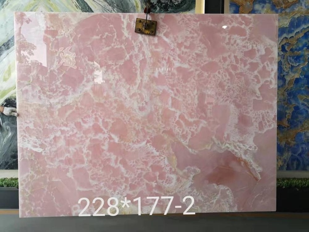 BOTON STONE Natural Stone Customized Size TV Background Wall Decoration Marble Pink Onyx Slabs