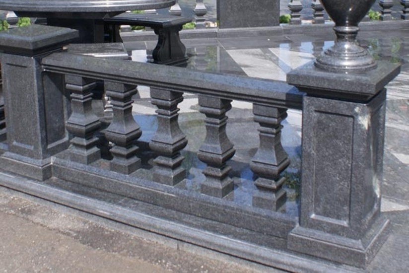 BOTON STONE Wholesale Outdoor Step Flamed Polished Stair Handrail Natural Granite Stone Balusters Granite Balusters