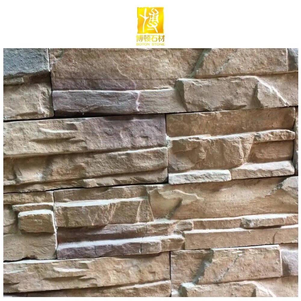 BOTON STONE Outdoor Artificial Slate Cultural Decorative Stones Veneer Faux Cladding Panels Exterior Wall