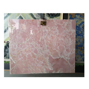 BOTON STONE Natural Stone Customized Size TV Background Wall Decoration Marble Pink Onyx Slabs