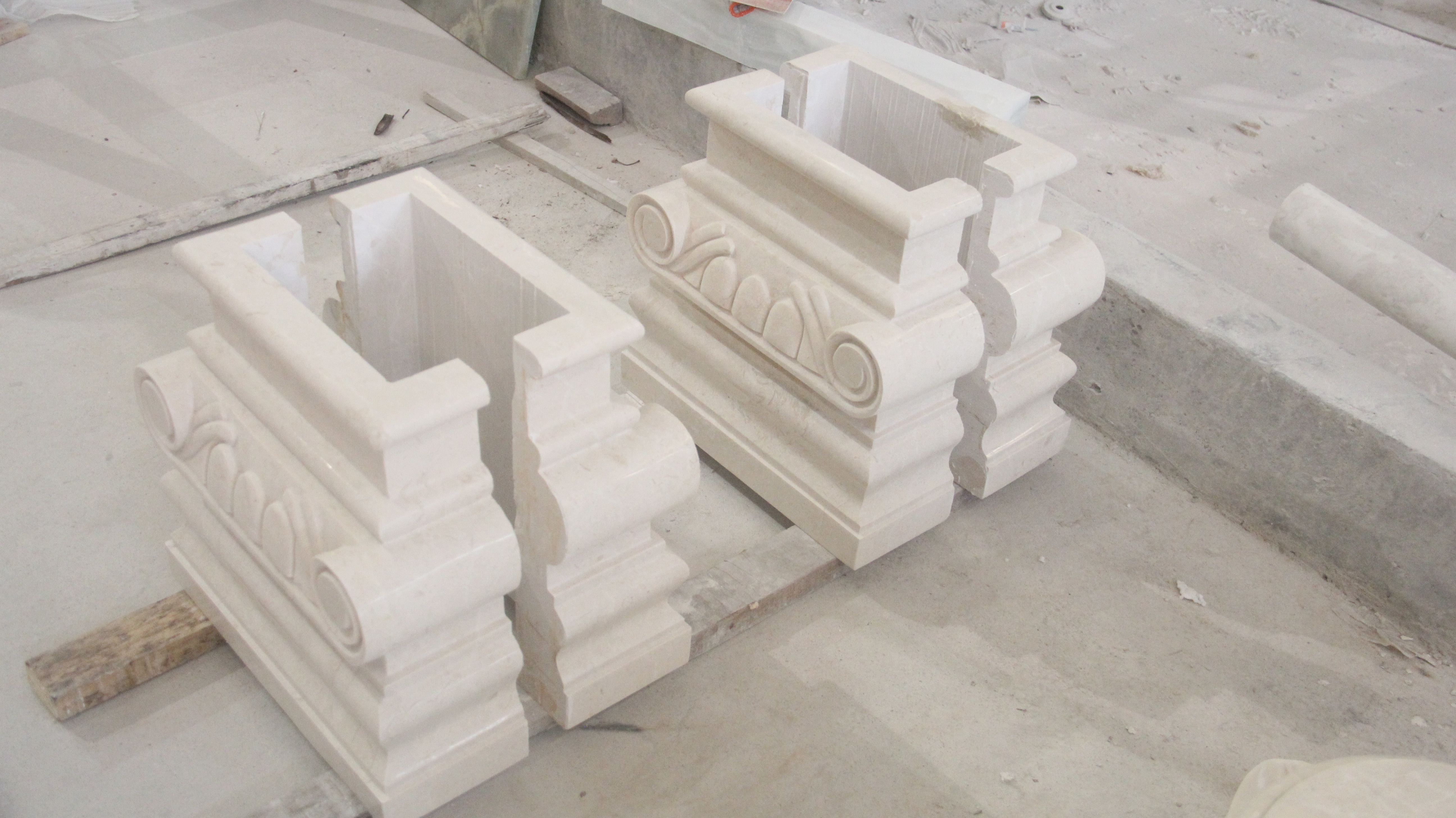 BOTON STONE Wholesale Natural Stone Outdoor Decorative Roman Pillar White Marble Columns