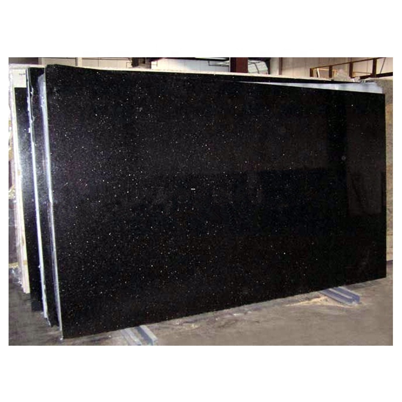 BOTON STONE Sparkle Black Quartz Artificial Stone Floor Stone Production Line Price for Countertop