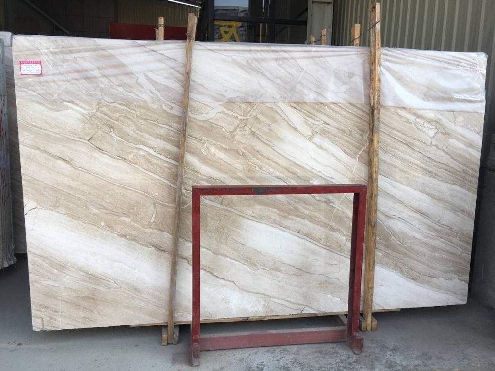 BOTON STONE Brown Marble Tile with White Veins for Floor Tile