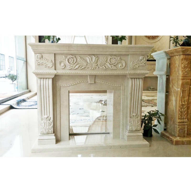 Artificial Stone Modern Molds White Fireplace Mantel Marble