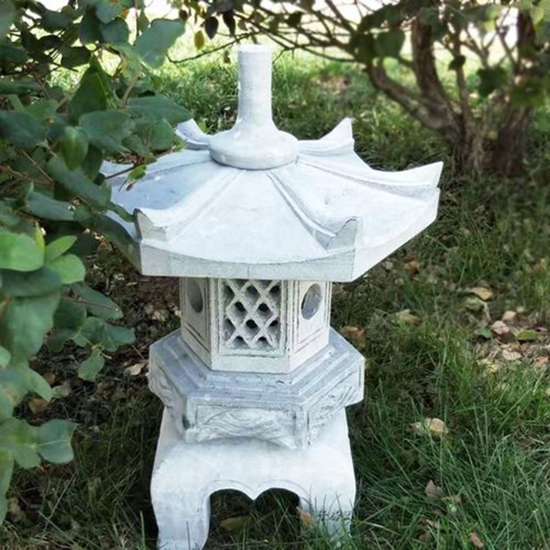 BOTON STONE Natural Marble Statue Outdoor Garden Decor Lamp Sculpture Japanese Garden Stone Lantern