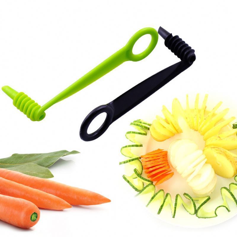 Cucumber Carrot Potato Vegetables Spiral Cutter 1pcs Magic Rotating Manual Spiral Slice Kitchen Gadget