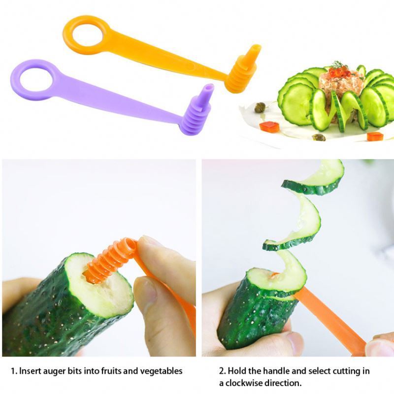 Cucumber Carrot Potato Vegetables Spiral Cutter 1pcs Magic Rotating Manual Spiral Slice Kitchen Gadget