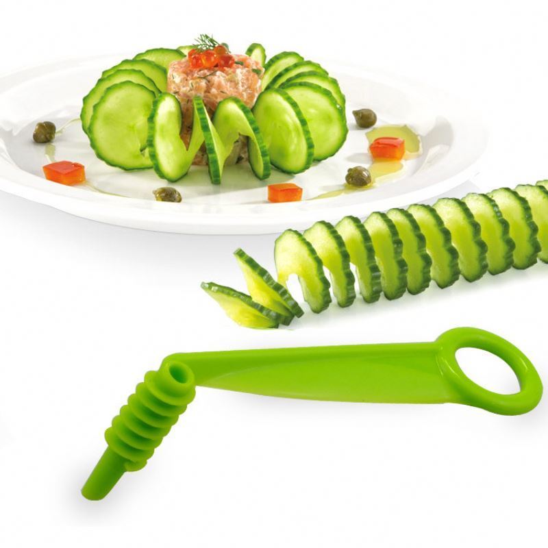 Cucumber Carrot Potato Vegetables Spiral Cutter 1pcs Magic Rotating Manual Spiral Slice Kitchen Gadget