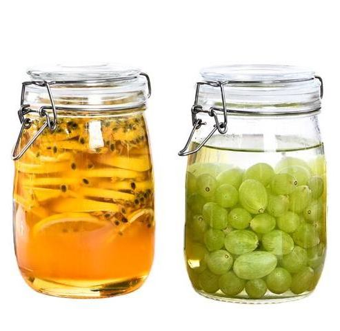 Jar Storage With Swing Top Lid Metal Clip Vacuum Wide Mouth Container 200Ml/100Ml/500Ml/750Ml/1000Ml Spice Glass Jars For Food