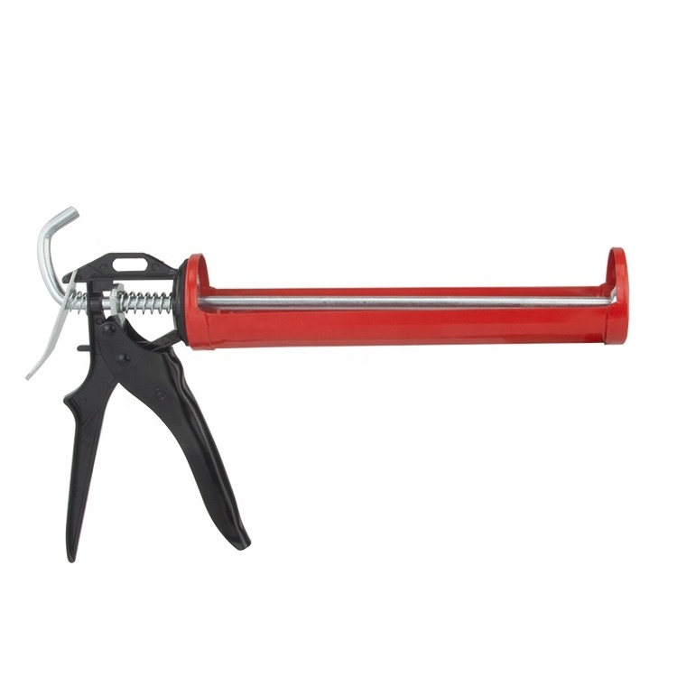 Red Heavy Duty Cement Heated Pneumatic 600ml Metal Tube Sausage Air Caulking Gun