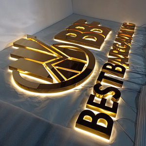 Customized Office Reception Stainless Steel Letter Logo 3d Metal Letter Sign For Company Wall