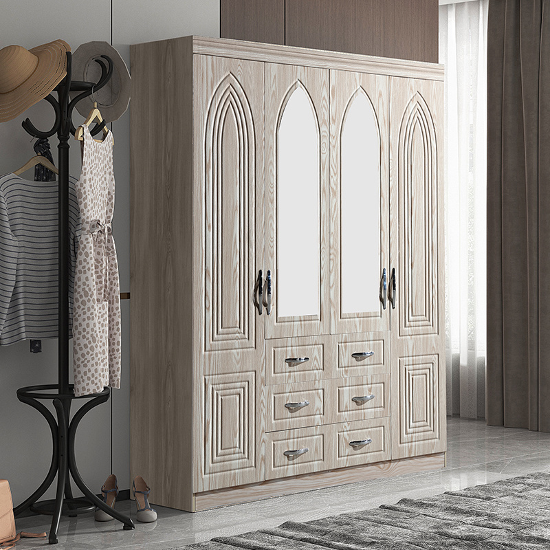 hot sale storage wooden wardrobe kids design baby plastic wardrobe 1600*1950*400 mm 4 doors wardrobe plastic