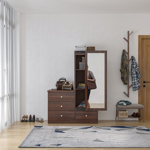 wholesale price melamine sliding door wardrobes bedroom closet moderno brown combination wardrobe with drawer