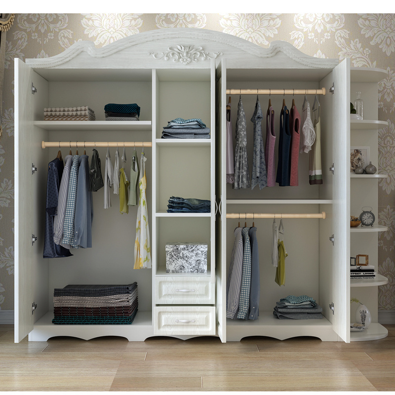 customization plastic wardrobe cabinet with drawers 5 door white 2.0m bedroom wardrobe mdf storage cabinet for home