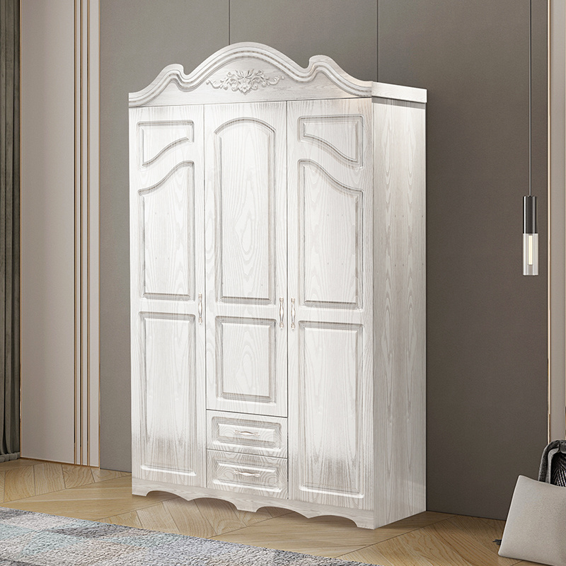 simple design mdf wardrobe with PVC Membrane 3 door customization  plastic foldable cabinet with drawers and mirrors