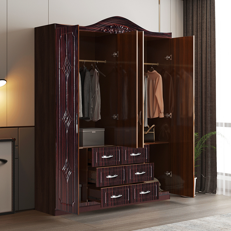 closet customized wardrobe 4 doors storage cupboards for bedroom wardrobe 1600 mm baby wood bed room furniture set wardrobes