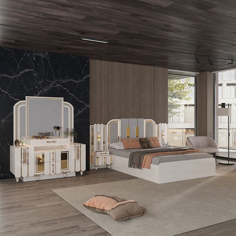 wholesale price modern Turkish king size bedroom set nordic style comfortable bedroom furniture set luxury king size bed classic