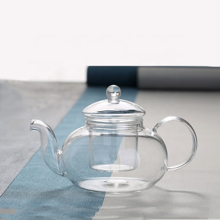 Small teapot mini heat resistant glass borosilicate stovetop safe glass teapot