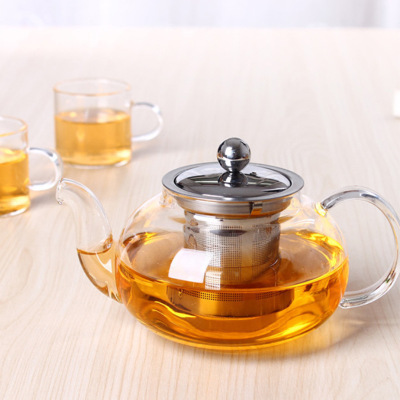 Hand Blown Glass Teapot Stainless Steel Infuser & Glass Lid glass teapot