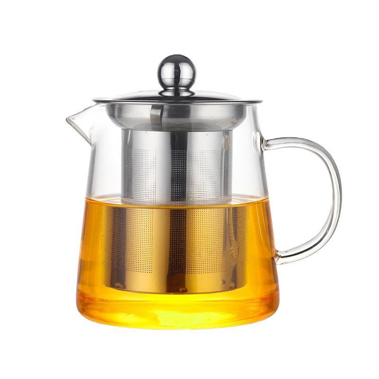 Home use handcraft borosilicate thermo glass tea infusion teapot