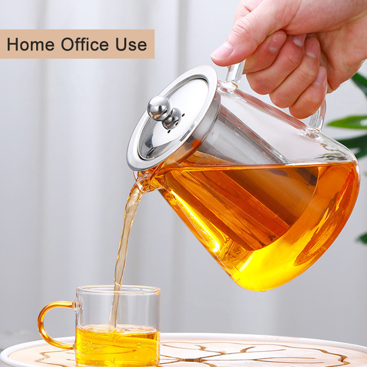 Home use handcraft borosilicate thermo glass tea infusion teapot