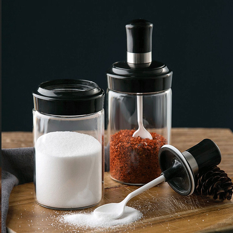 Multipurpose salt and pepper seasoning bottle jar airtight food grade swing top glass jars for spices packaging