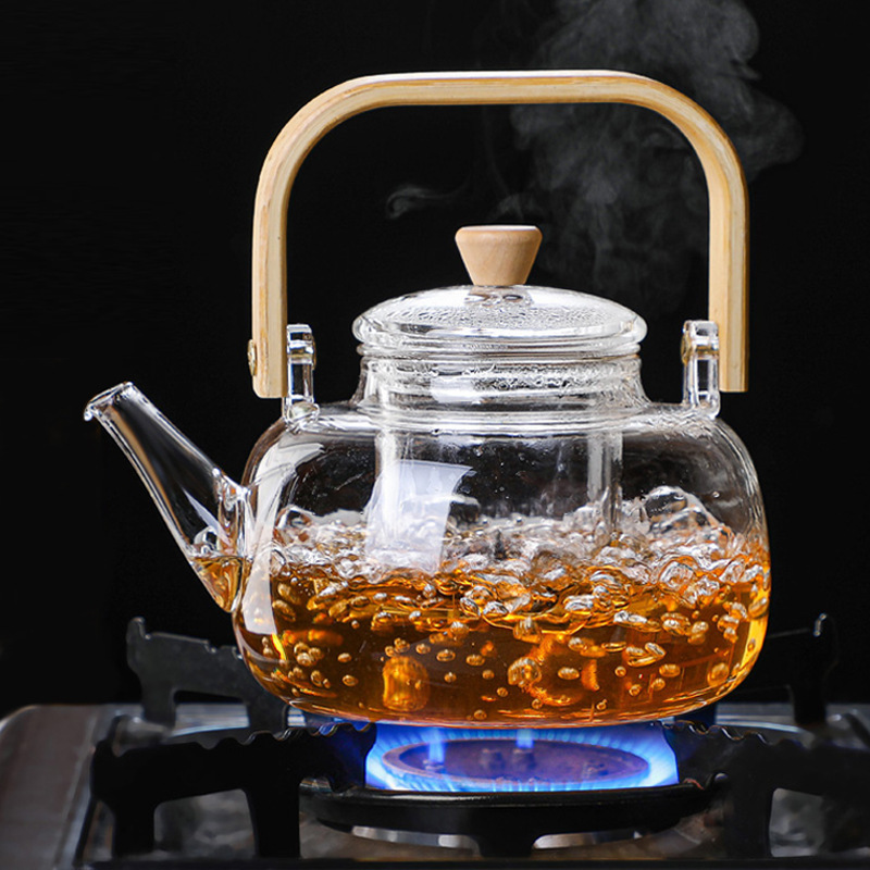 Top quality wholesale borosilicate Glass Teapot Clear Glass Tea Kettle