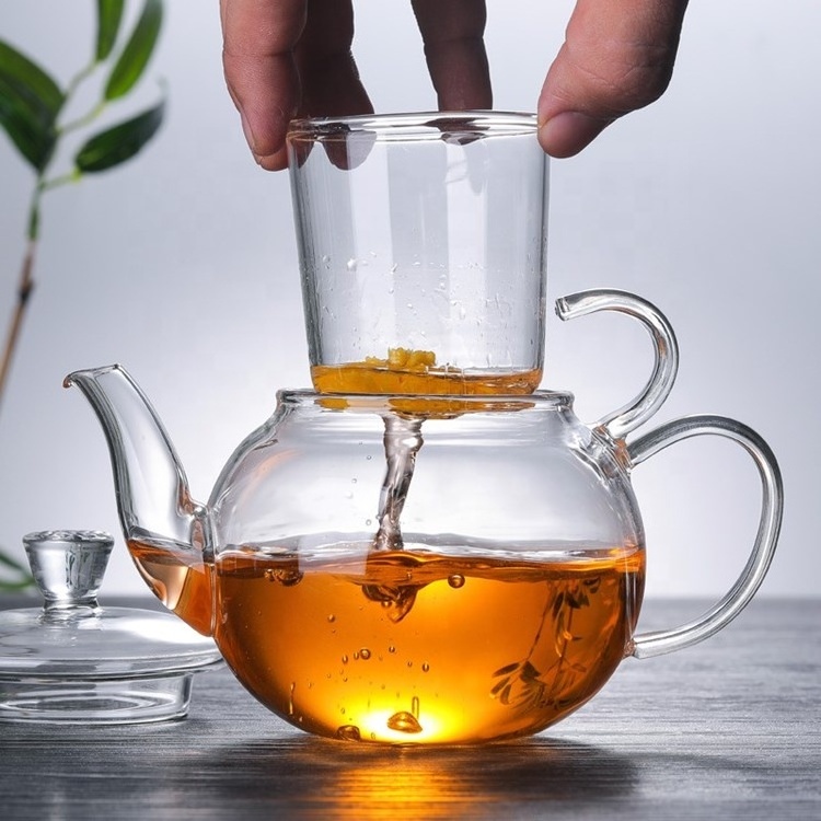 Factory sale small 400ml heat resistant luxury borosilicate glass teapot