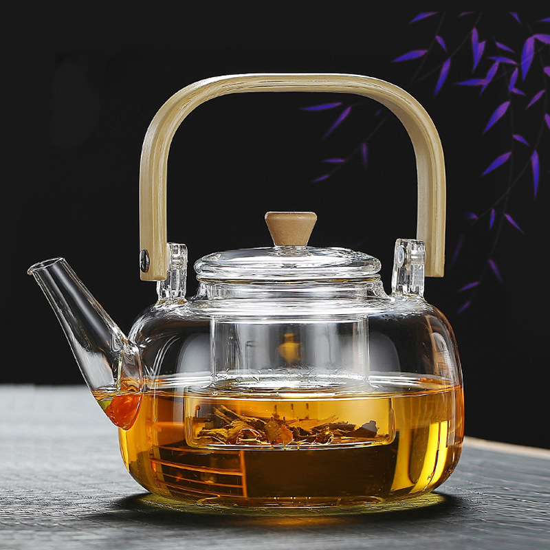 Top quality wholesale borosilicate Glass Teapot Clear Glass Tea Kettle