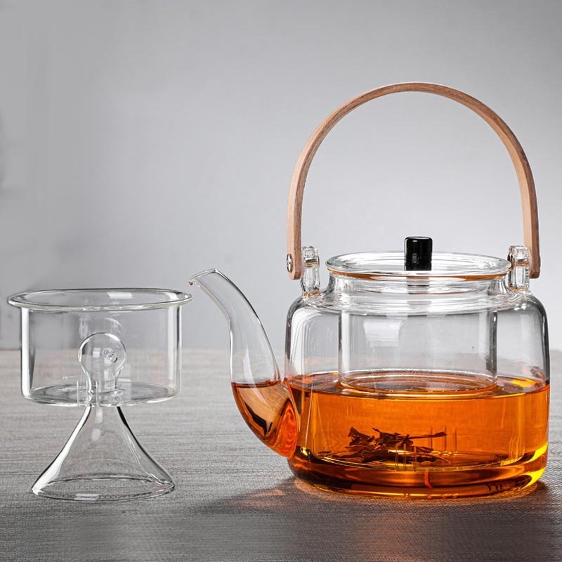 Top quality wholesale borosilicate Glass Teapot Clear Glass Tea Kettle