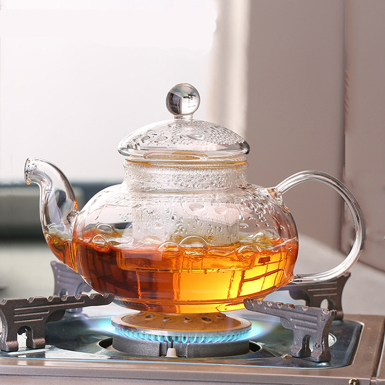 Small teapot mini heat resistant glass borosilicate stovetop safe glass teapot