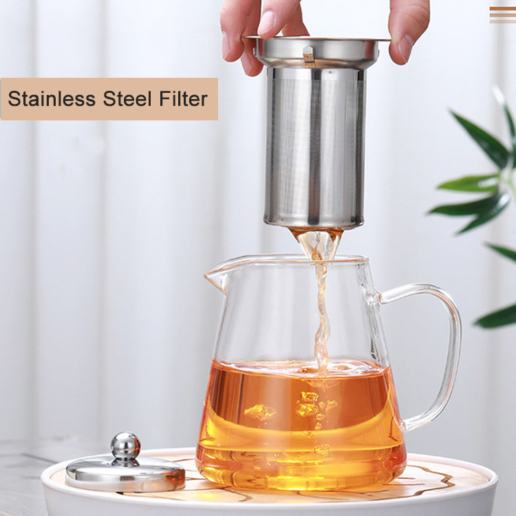 Home use handcraft borosilicate thermo glass tea infusion teapot