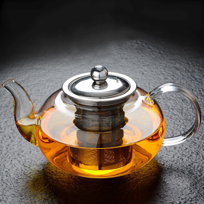 Hand Blown Glass Teapot Stainless Steel Infuser & Glass Lid glass teapot