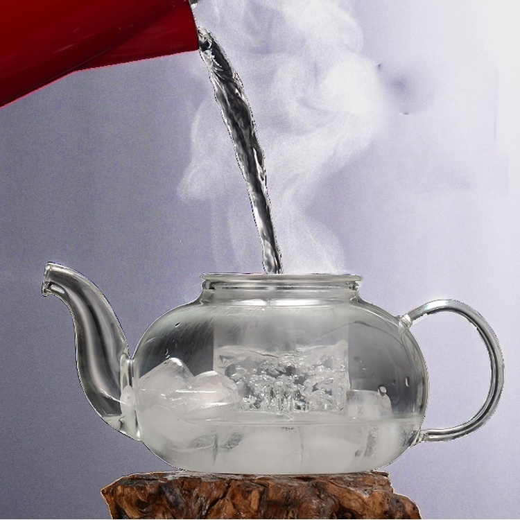 Small teapot mini heat resistant glass borosilicate stovetop safe glass teapot