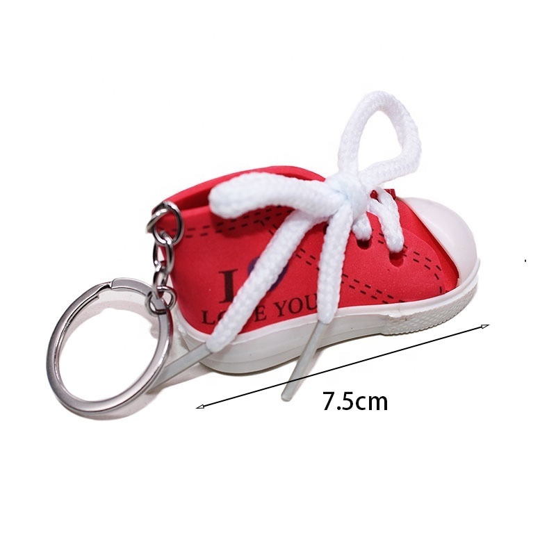 Mini 3D Sneaker Keychain Multicolor Soft Rubber PVC Custom Keychain Car Bag Shoes Keychain WIth Your  LOGO