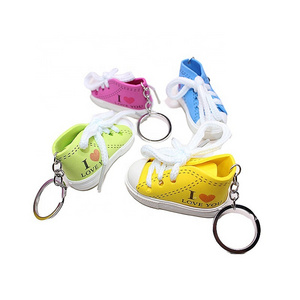 Mini 3D Sneaker Keychain Multicolor Soft Rubber PVC Custom Keychain Car Bag Shoes Keychain WIth Your  LOGO