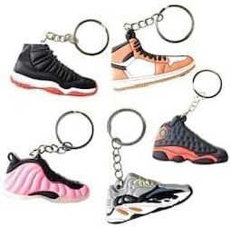 Free Sample 2D Mini Silicone Keychain Customized Rubber 3d Mini Sneaker Shoe Keychain With Mini Box