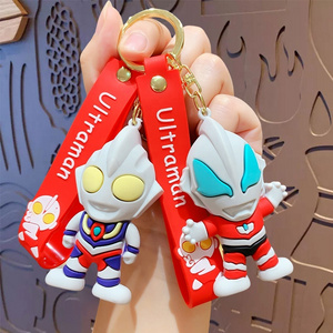 Manufacturer Keychain Professional Custom 3D Cartoon Animal PVC Ultraman Keychains Factory Bag Pendant for Gifts